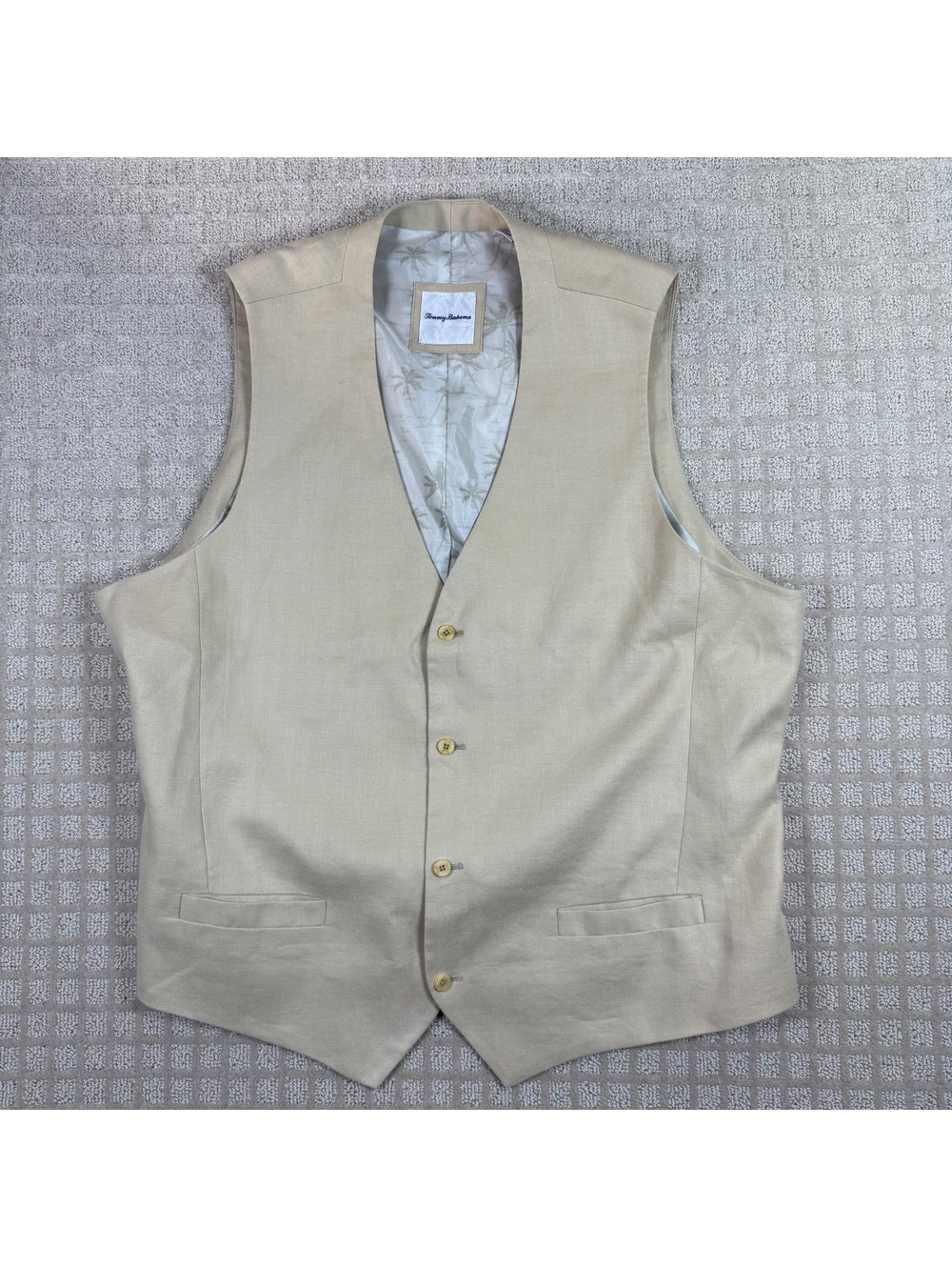 Tommy Bahama Linen Blend Vest Beige XXL